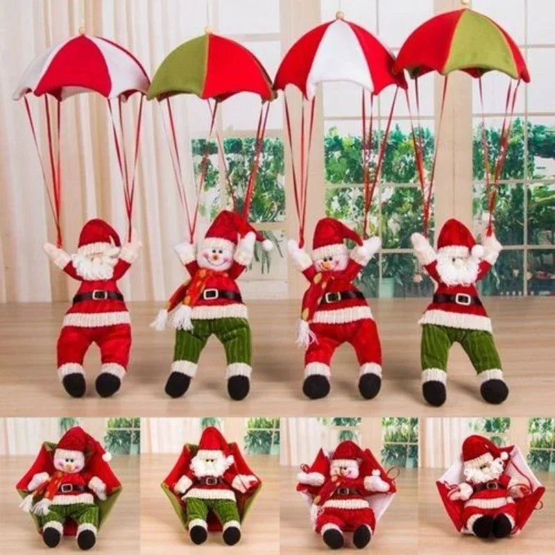 Christmas Santa Claus Smowman Hanging Decorations Parachute New Year Pendant Christmas Home Decoration Supplies Christmas Decor