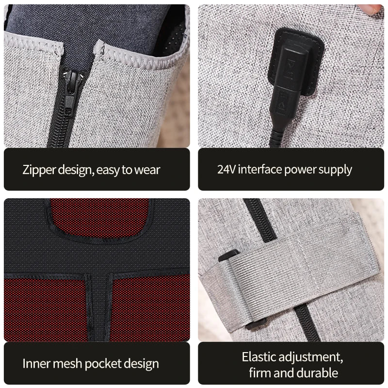 Red Light Therapy Heating Leg & Foot Wrap Electric Heating Knee Brace - Relieve Cold Leg Arthritis Pain with 3-Zone Heat Warm