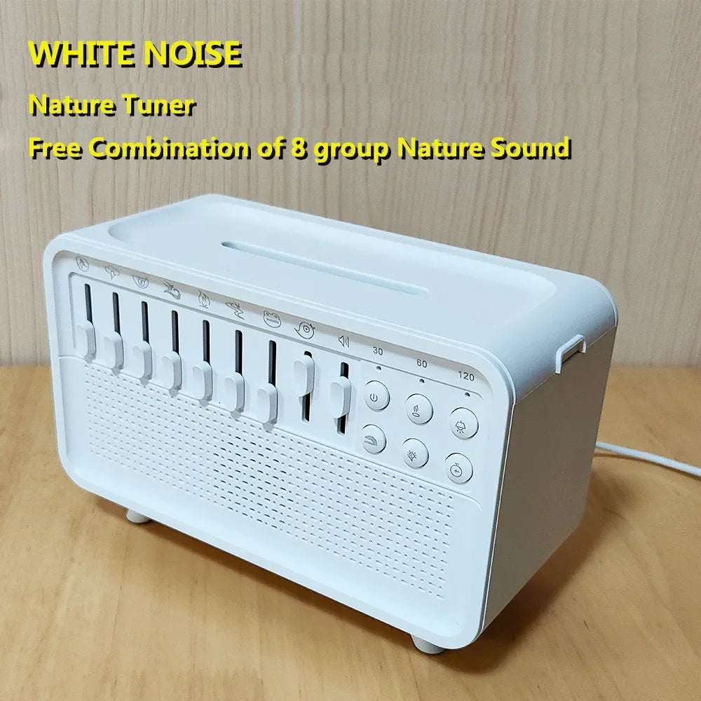 4 in 1 HIFI Bluetooth Speaker LED White Noise Speaker White Noise Sleep Aid Night Light Humidifier Machine with 8 Nature Sounds