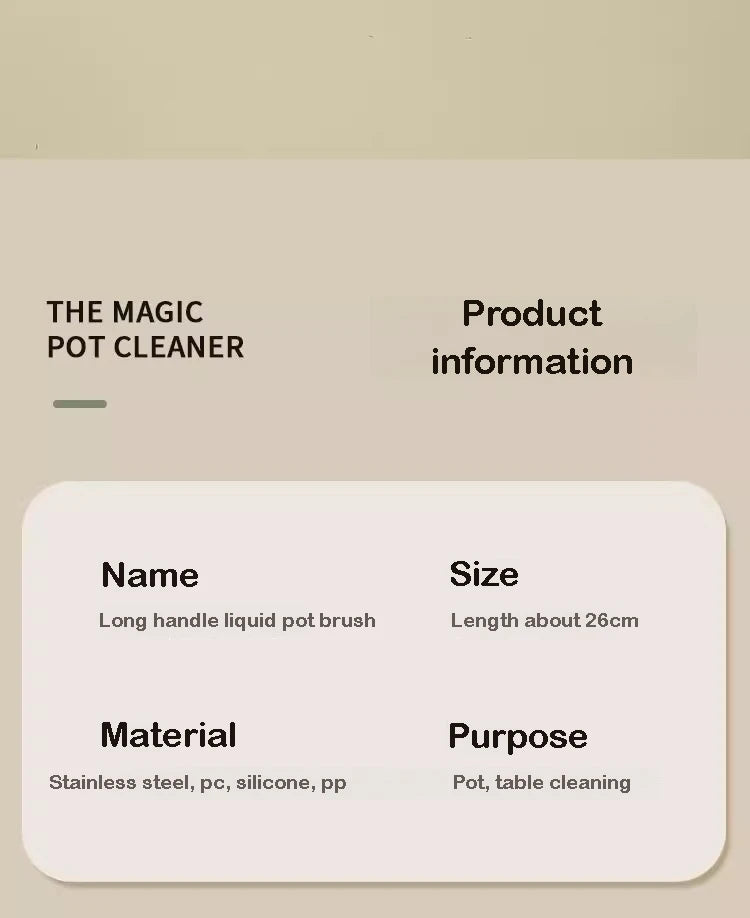 Refillable Liquid Cleaning Brush Kitchen Bowl Scrubber Cleaning Sponge Long Handle Dispenser Cleaner Tool Pot Brush Artifact