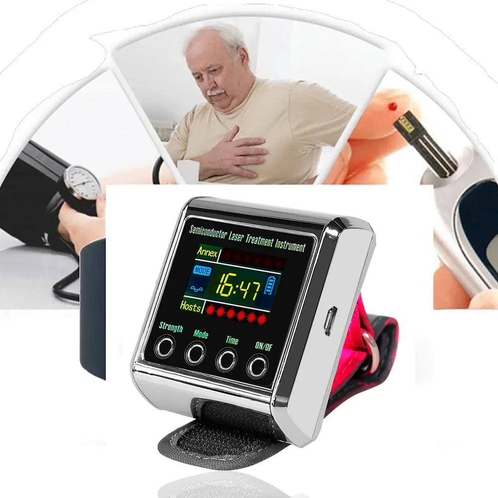 650nm Laser Therapy Device LLLT Hypertension Treatment Instrument Semiconductor Low-level Laser Physiotherapy Watch