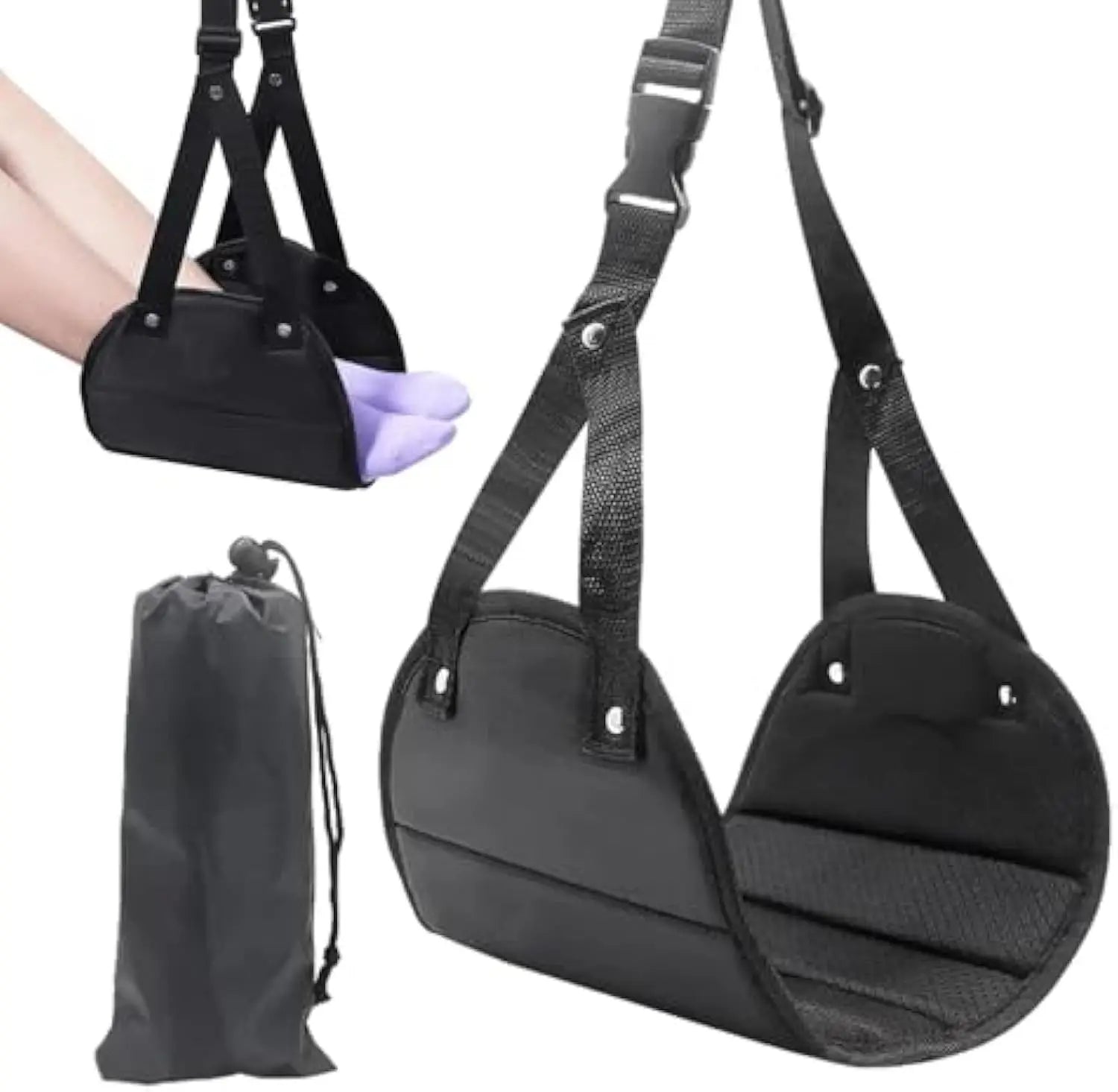 Airplane Footrest Travel Hammock Office Hammock with Airplane and High-speed Rail Footrest Hammock Foot Stepping Travel Artifact