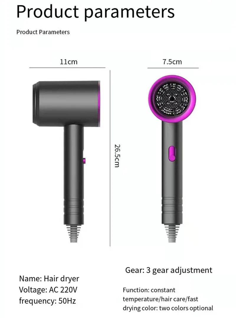 New High-Speed Hair Dryer High-Power Negative Ion Cold And Hot Ultra Silent  Professional Hair Dryer For Home Hair Salons