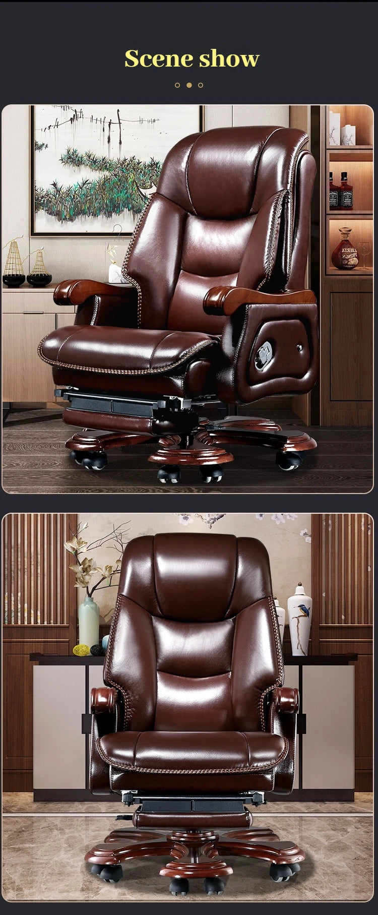 Leather Wheel Office Chair Support Design Relax Modern Massage Chair Chaise Mobile Comfy Luxury Silla Oficina Office Furniture