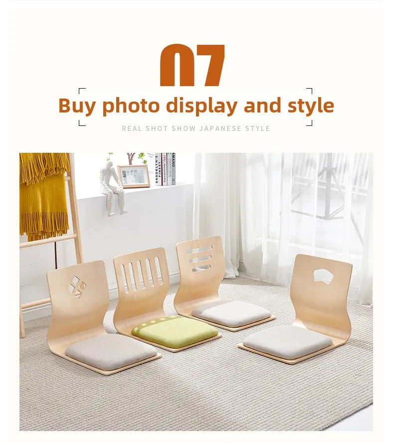 Japanese Chair Design Home Living Room Furniture Kotatsu Table Chair Tatami Zaisu LegLess Floor Chair Black Finish