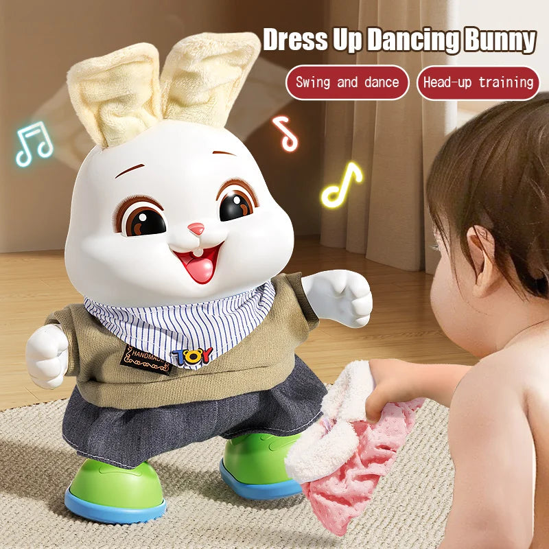 Electronic Rabbit Pets Kids Dancing Walking Encourages Crawling Moving Have Sound Interactive Toy for 3 Years Children Gifts