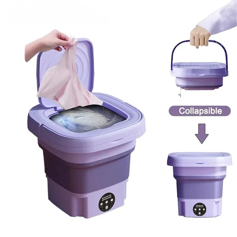 2025 Folding Washing Machine Portable Mini Dehydratable Dormitory Student Socks Underwear Panties Home Appliance Free Shipping