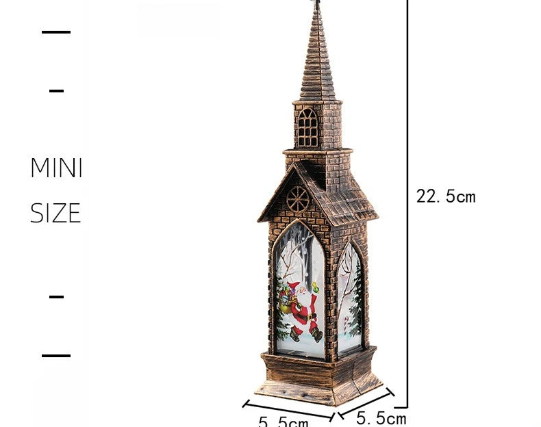 2025 Christmas LED Night Light Lantern Lamp Table Ornament Santa Claus Snowman Vintage Light Table for Home Xmas Navidad Gifts