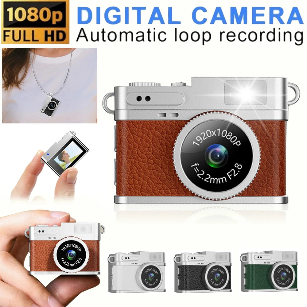 Digital Camera 1080P Retro CCD Mini Cam with Screen Indoor Outdoor Sports Portable Vintage Very Small Camcorder Video Recorder