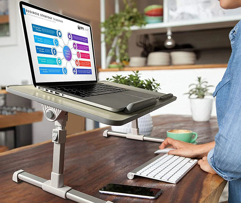 Multi-functional Folding Laptop Stand Holder Study Table Desk Foldable Computer Desk for Bed Sofa Tea Serving Table Stand
