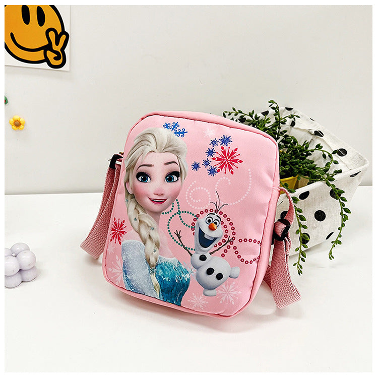 Disney New Cartoon Frozen Children's Bag Baby Girl Cute Princess Crossbody Bag Elsa Gift Shoulder Mobile Phone Bag