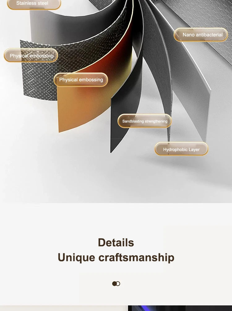 Kitchen Sink Stainless Steel Waterfall Sinks Extra Large Single Slot with Digital Display Faucet Set For kitchen