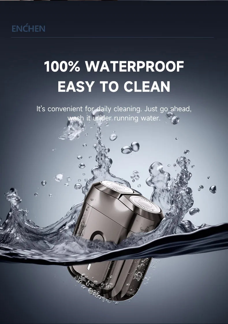 ENCHEN Mini6 2-Direction Flex Heads Electirc Shaver 100% Waterproof Up to 60-Min OF Cordless Shaving With Magnetic Cutter Head