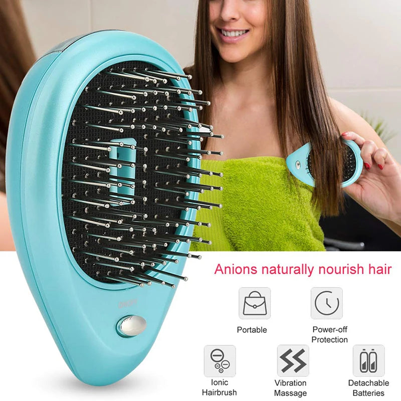 Bestselling Electric Negative Ion Massage Comb Portable Battery Style Hair Comb For Massaging Scalps And Clearing Acupoints