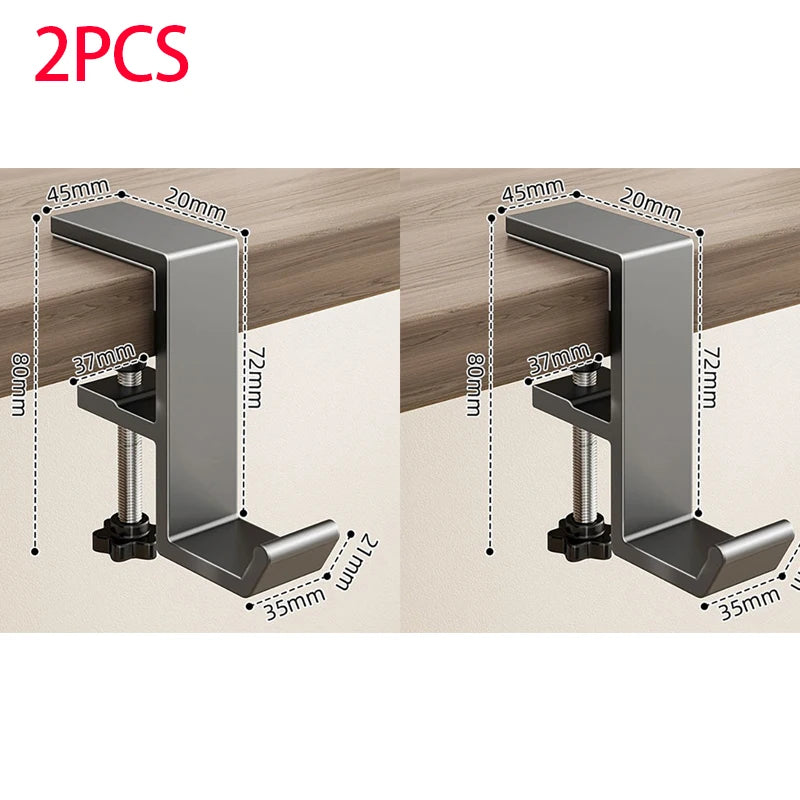 1pcs Punch-free Desk Hook Adjustable Desk Edge Hook Multi - Functional Gaming Headset Hanging Hook Home Office Organizer