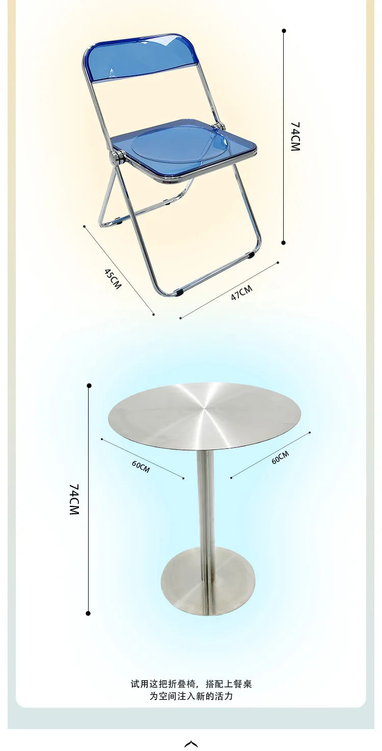 Simple Modern Industrial Style Cafe Stainless Steel Small Round Table Outdoor Leisure Round Iron Table Metal Dining Table