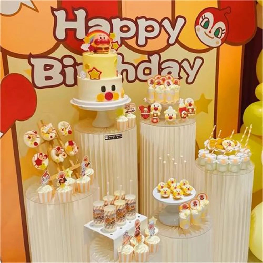 Sturdy Cardboard Column with Clear Acrylic Plate Reusable Cylinder Stands for Party,Cake Stand Pillar for Birthday Dessert Cake
