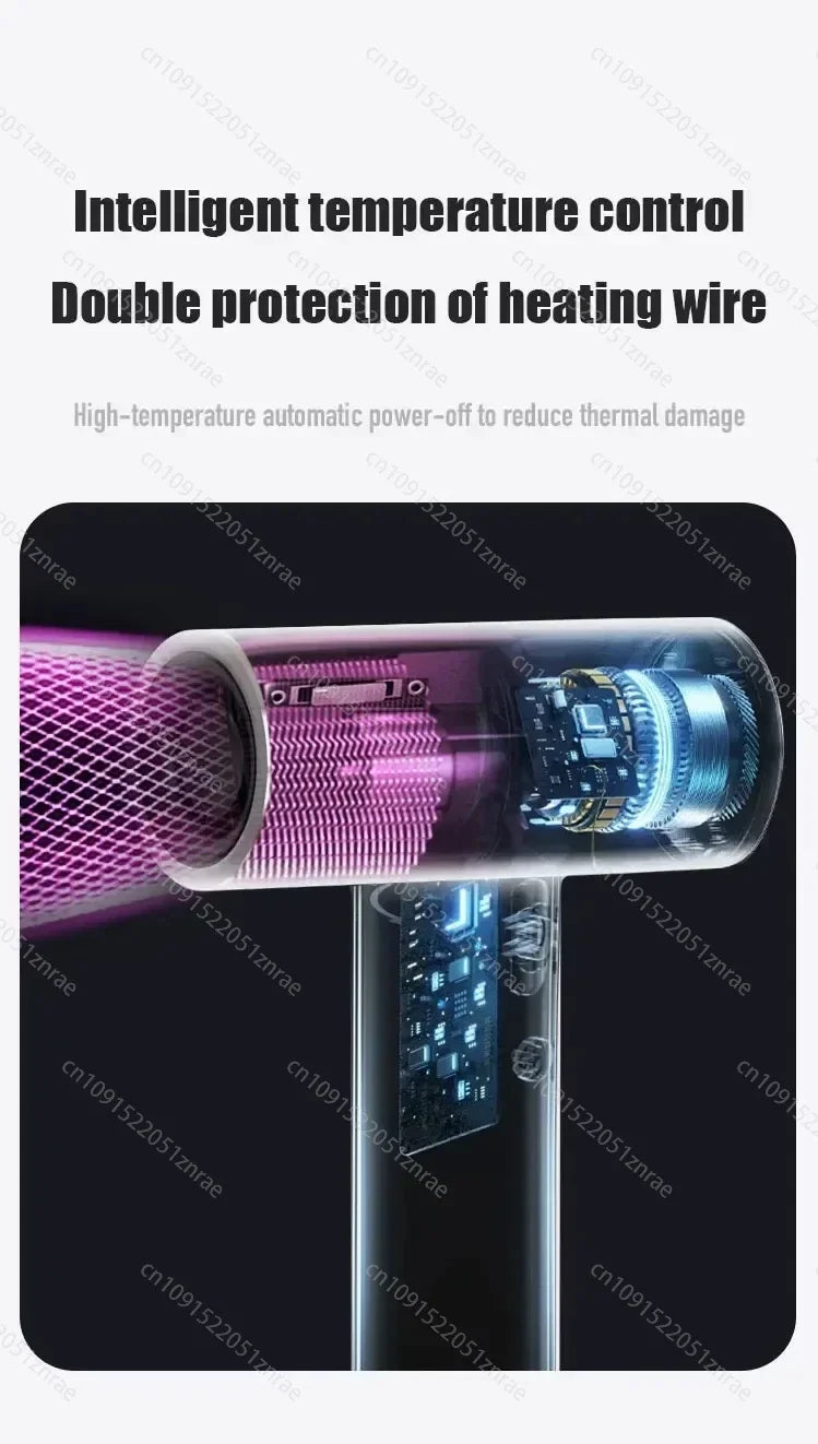 Super Portable USB Charging Wireless Hair Dryer 100000RPM High Wind Powerful Cold/Hot Air Styling Tools LED Display