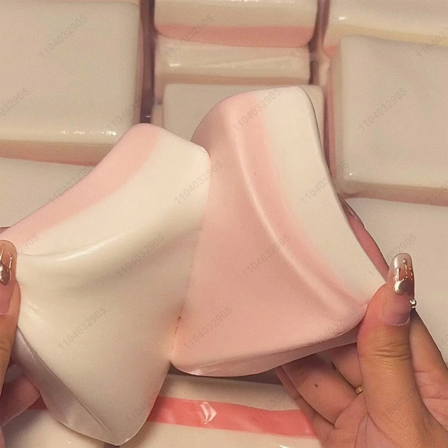 Squishy Double-Sided Sticky Rice Cake Pink Slow Rising Rice Cake Squishy Slow Rebound Cake Bread Stress Release Hand Relax Gift