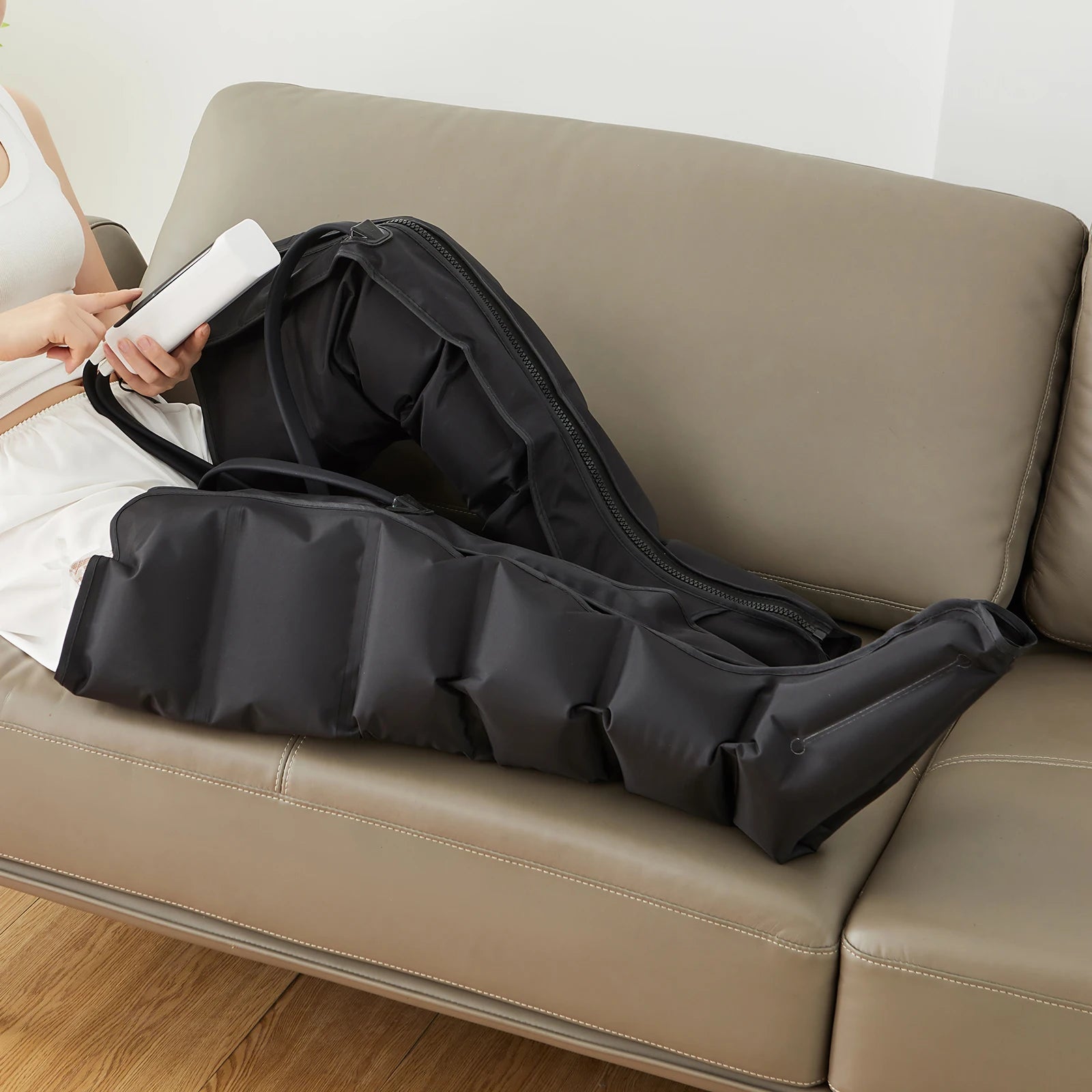 Air Compression Leg Massage 6 Airbag Pneumatic Boots Used for Circulation and Leg Muscle Relaxation to Relieve Varicos Veins