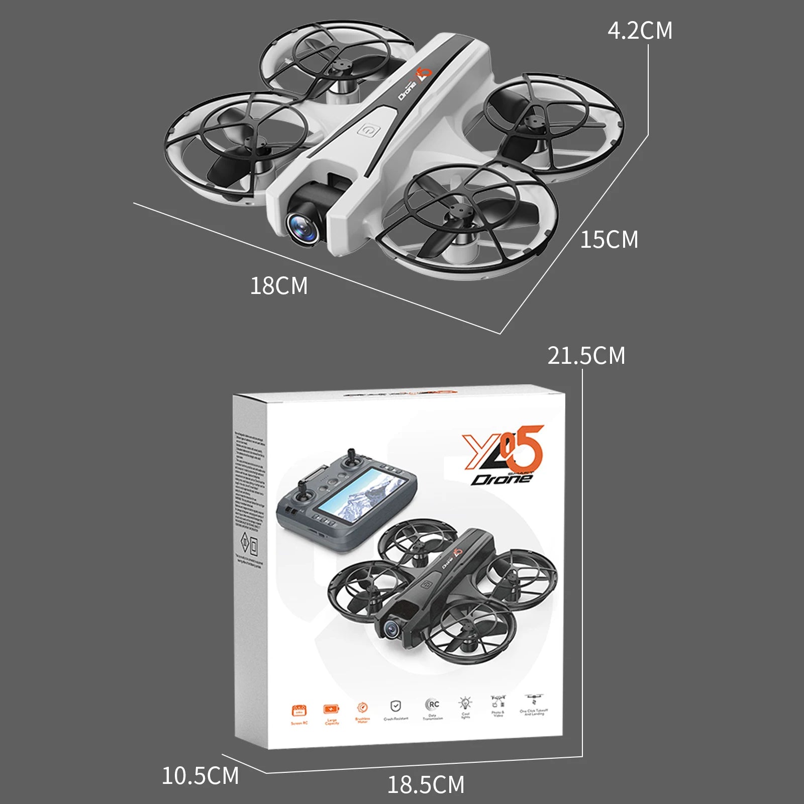 2025 YL05 Drone 8K HD Camera Screen Remote Control Brushless RC Helicopter 360° Flip Quadcopter Dron RC Toys Gift For Kid Boy