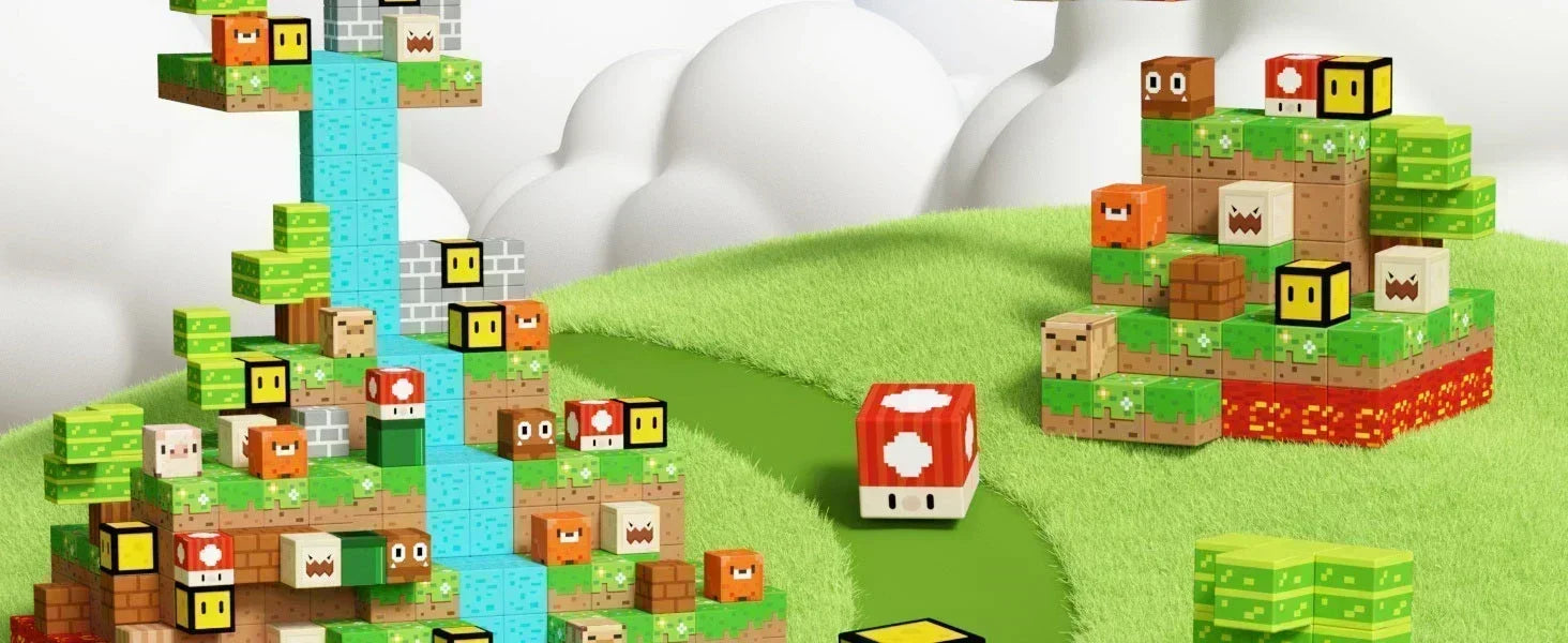 Magnetic Building Blocks Mine World Magnet Cube Set for Boy Girl Kid Age 3+ DIY Model Children Stem STEM Sensory Toy Gift