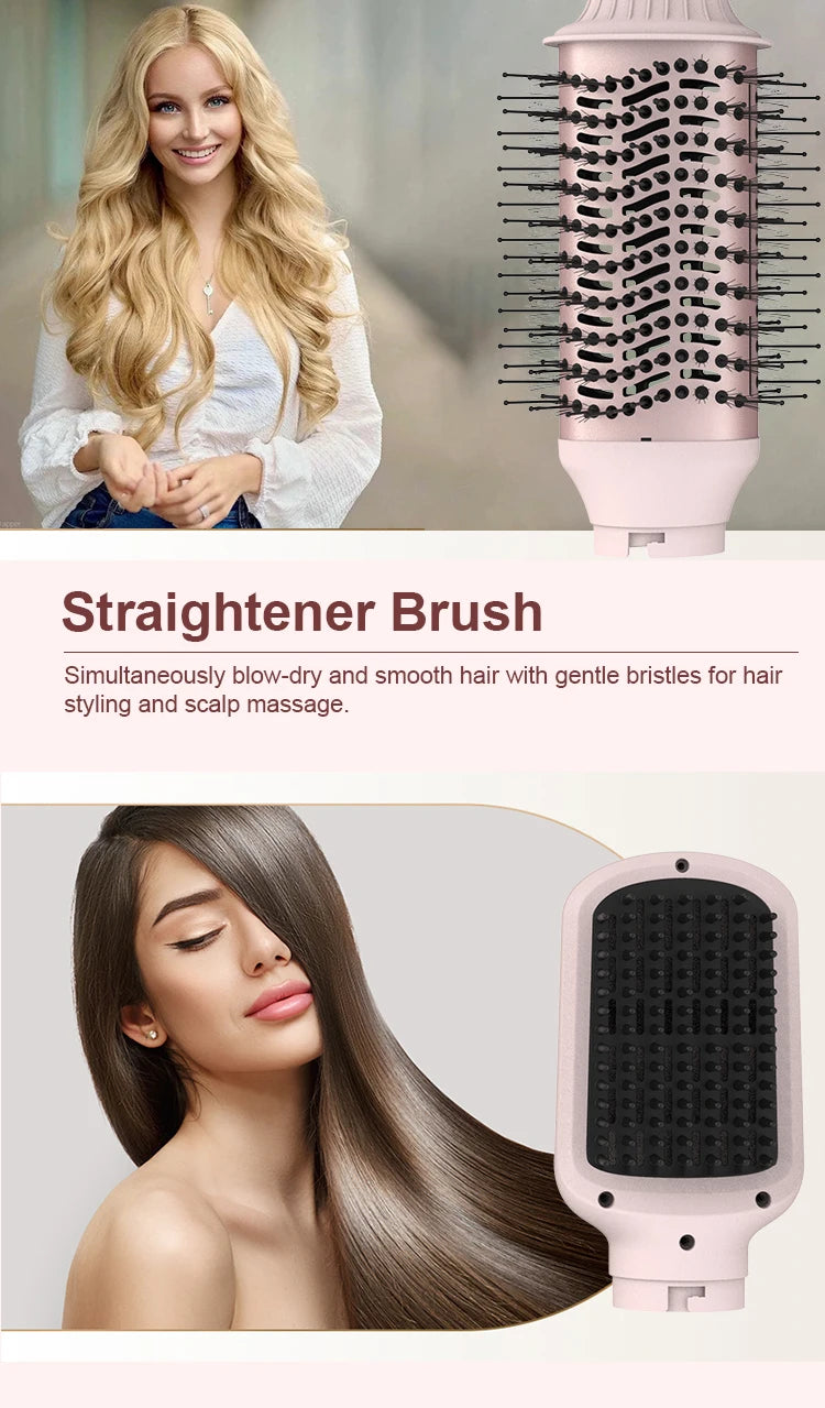 5in1 Hair Dryer Brush Curling Iron Hair Dryer Detachable Auto Wrap Curlers Fast Drying Electric Styling Hair Blower Brush