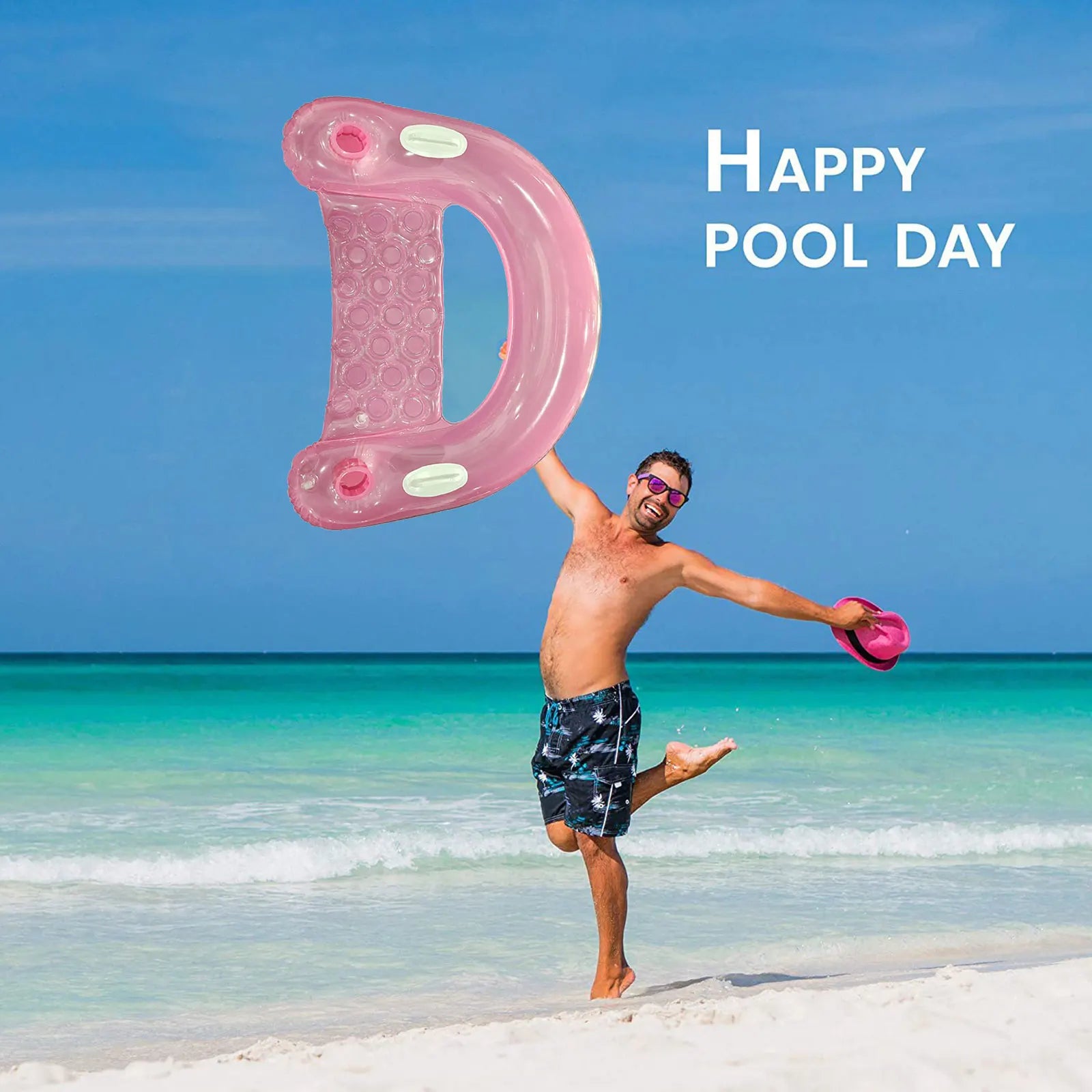 Inflatable Pool Floats for Adult Kids, Float Chairs with Cupholders and Handles Pool Lounges, PVC Water Mattresses Hammock Mat