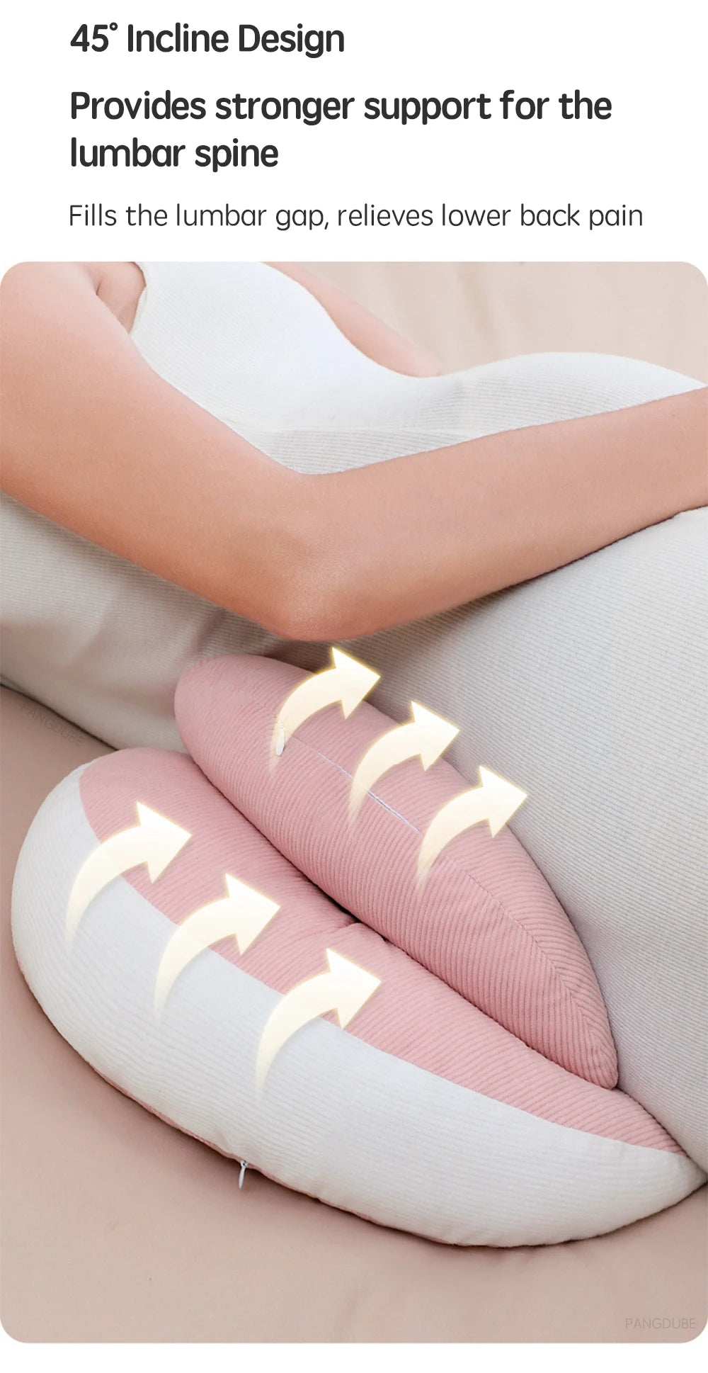 PANGDUBE Pregnancy Pillow with 1pc Free An Auxiliary Pillow Cotton Waist Support Pillow for Pregnant Women Sleeping Body Pillow