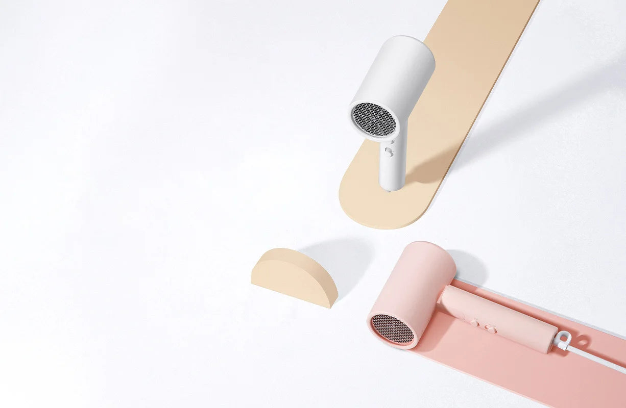 XIAOMI MIJIA H101 Portable Hair Dryer – 1600W,Foldable,50M Negative Ions,15m/s Airflow,Dual Heat & Speed Modes,220V With adapter