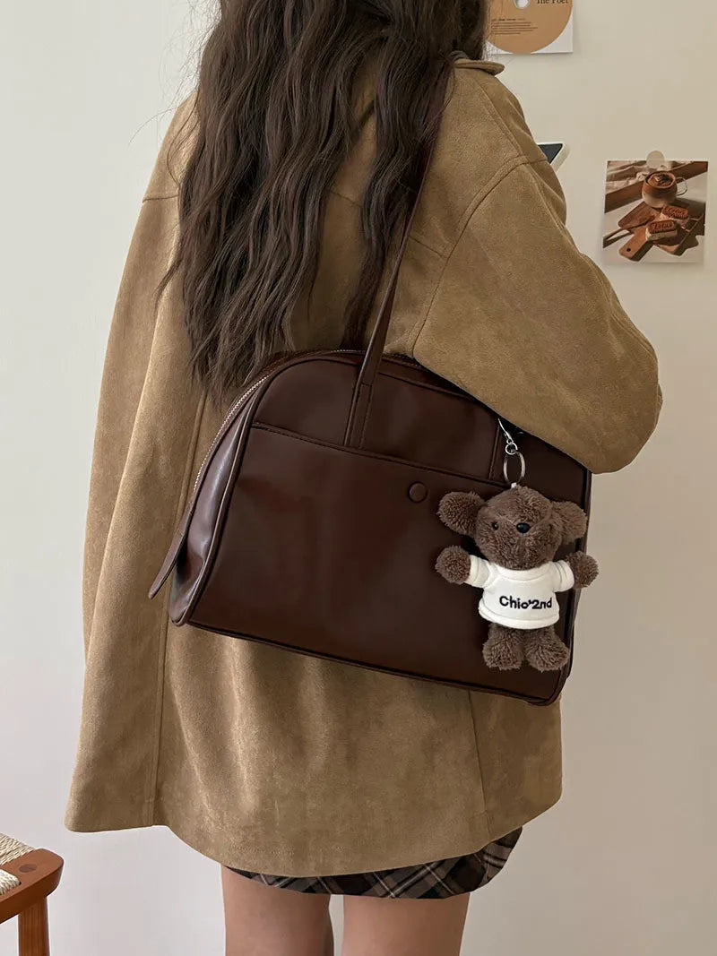 JIAERDI Retro Coffee Shoulder Bags Wallet Women Pu Leather Soft Bagutte Bag Female Large Capacity Tote Bag Handbag Сумка Женская