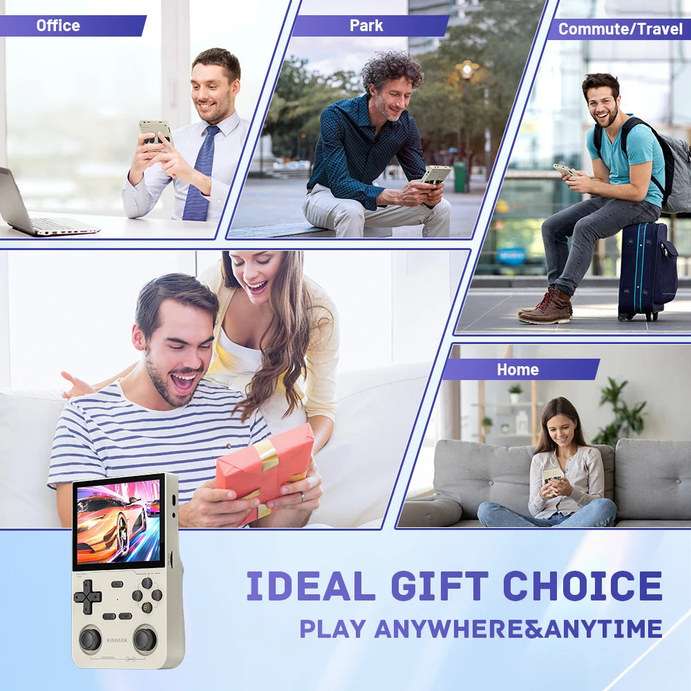 KINHANK K36 Retro Handheld Video Game Console 500nit 3.5 Inch IPS Screen 16000 Games Emulator for PS1/PSP/DC/N64/SS