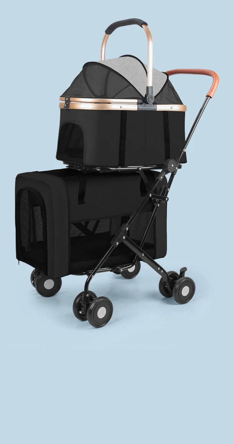 New Multi-layer Pet Strollers Universal for Cats and Dogs Detachable and Detachable Trolley for Pets in Large Space Pet Products