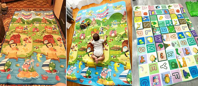 Baby Play Mat Educational Toy for Children Crawling Carpet Game Activity Gym Playground Doubel Sided Printed Kids Rug Foam Floor