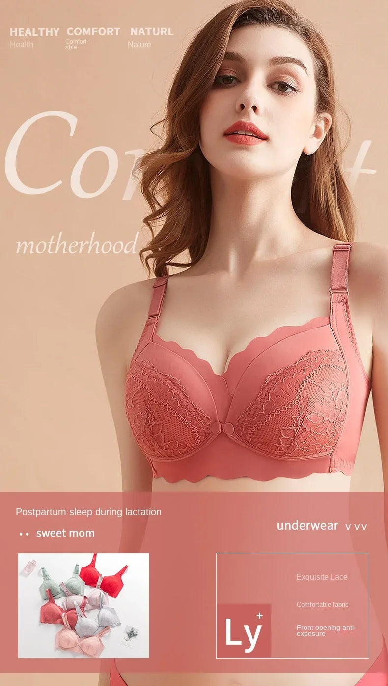 Front Open Nursing Bra Maternity Cotton Breastfeeding Pregnant Women Bralette Wire Free Maternal Underwear Lactation Clothes