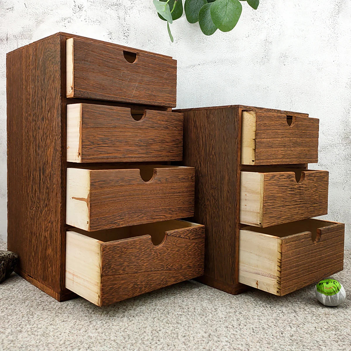 Drawer Wooden Storage Organizer Small Desktop Decorative Cabinet Boxes