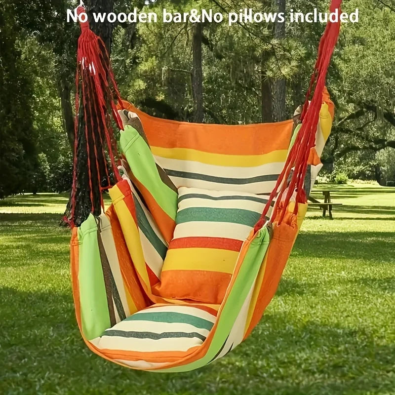 1pc Handwoven Hammock Chair Swing, Fabric Hanging Chair for Indoor and Outdoor Use Sturdy and Comfortable