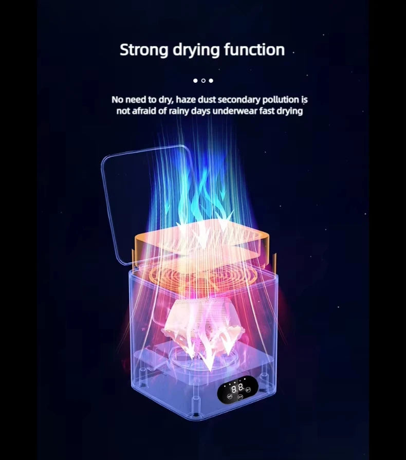 Blue-Purple Antibacterial Mini Washing Machine for Socks Underwear Towels Baby Clothing Small Pieces of Laundry Compact Washer