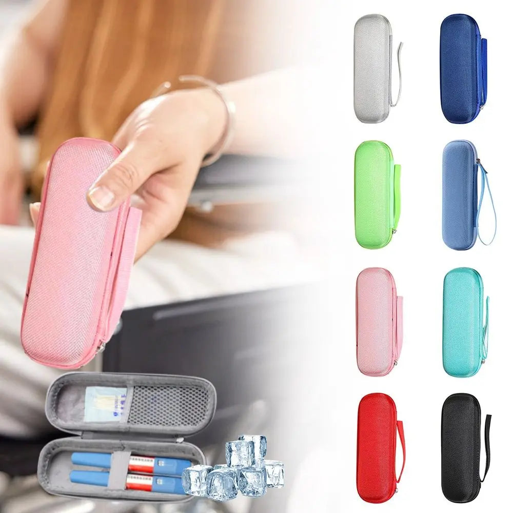Portable EVA Insulin Cooling Bag Thermal Insulated Waterproof Insulin Cooler Solid Color Medicine Travel Cooler Diabetics