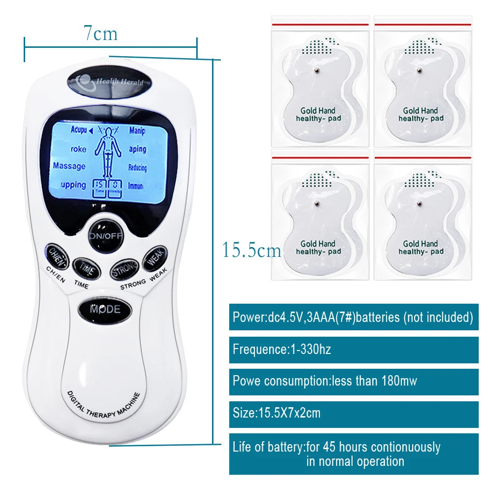 Tens Machine Physiotherapy Electronic Pulse Muscle Stimulator Relax Neck Back Shoulder Hand Pain Relief Electrotherapy