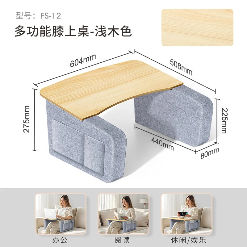 Multi-Functional Knee Laptop Desk Lazy Sofa Tray Table Bed Writing Stand Reading Gaming Table for Small Space Use