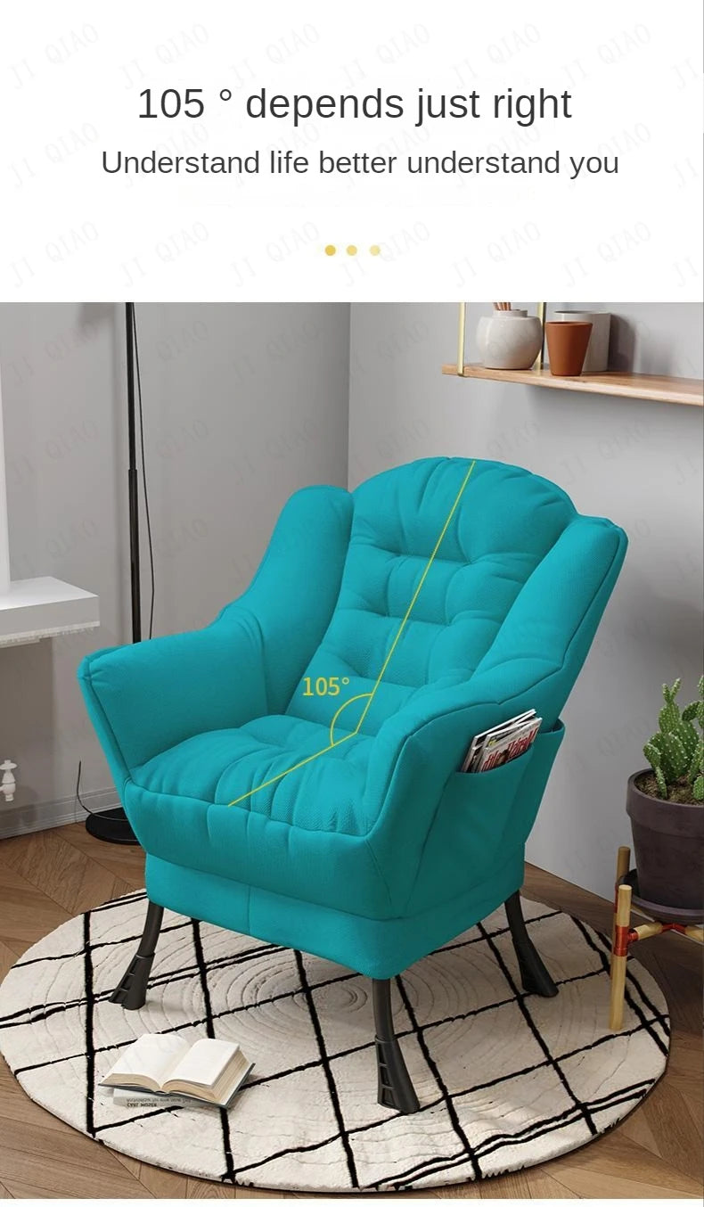 New Living Room Chairs Lazy Leisure Home Light Back chair sofa chair Bedroom Home comfortable Sofa Chair Armchair with Footrest