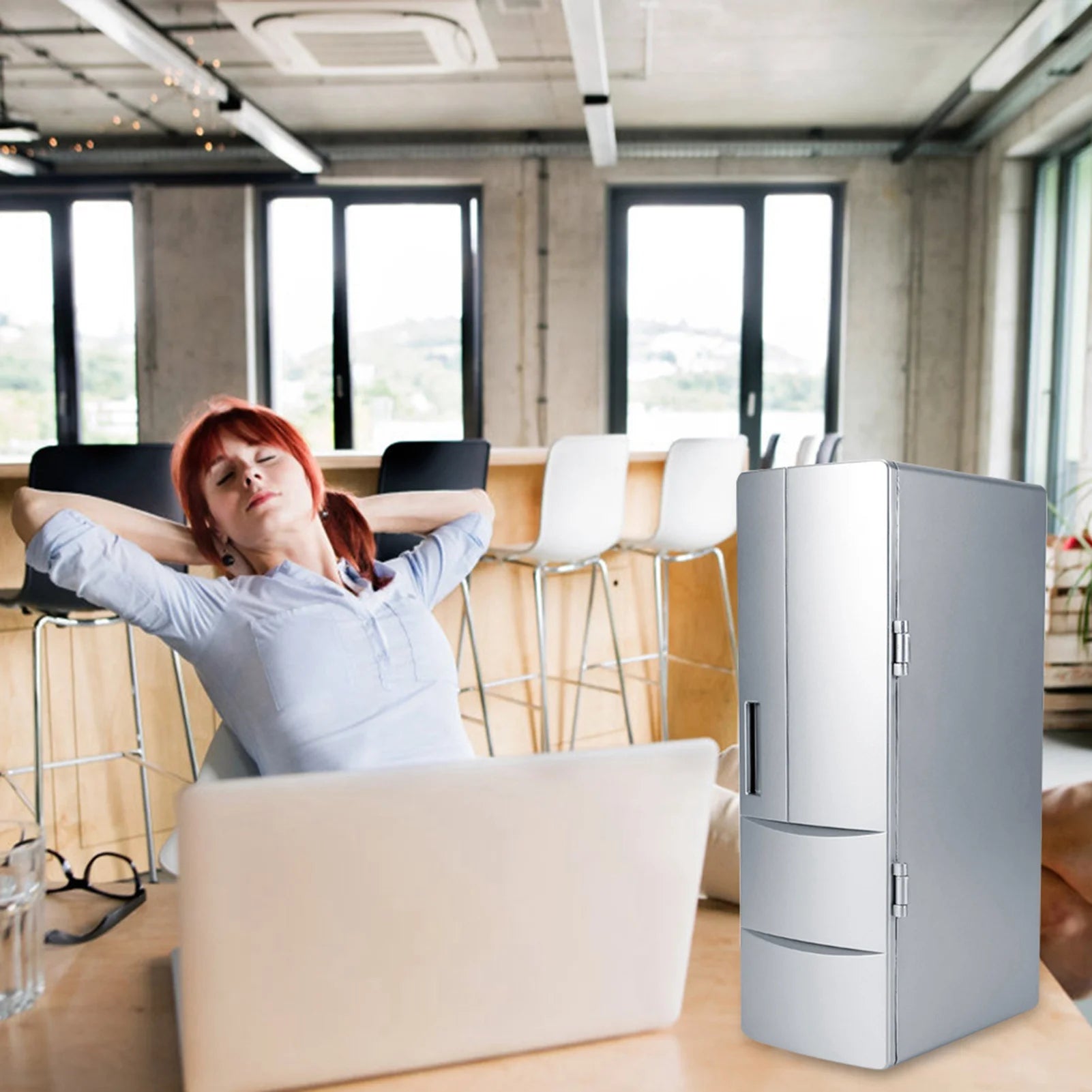 Compact Mini USB Fridge Freezer Cans Drink Beer Cooler Warmer Travel Car Office Use