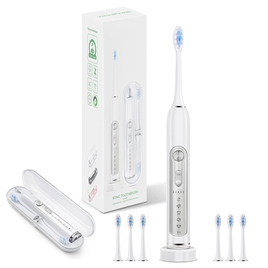 SUBORT S7 Super Sonic Electric Toothbrushes for Adult Kid Smart Timer Whitening Toothbrush IPX7 Waterproof Replaceable Heads Set