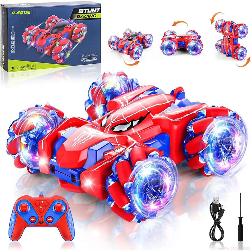 Hot selling Transparent amphibious vehicle waterproof stunt gesture rolling four-wheel drive remote control car children's toy