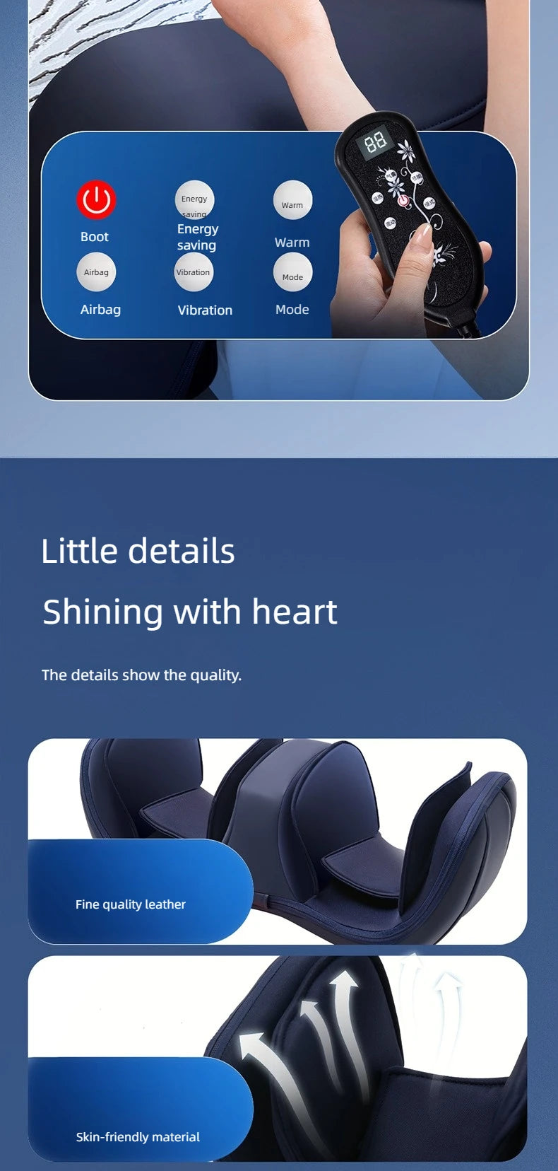 Newly Upgraded Leg And Knee Massager Foot Hot Compress Massage Relaxation Airbag Vibration