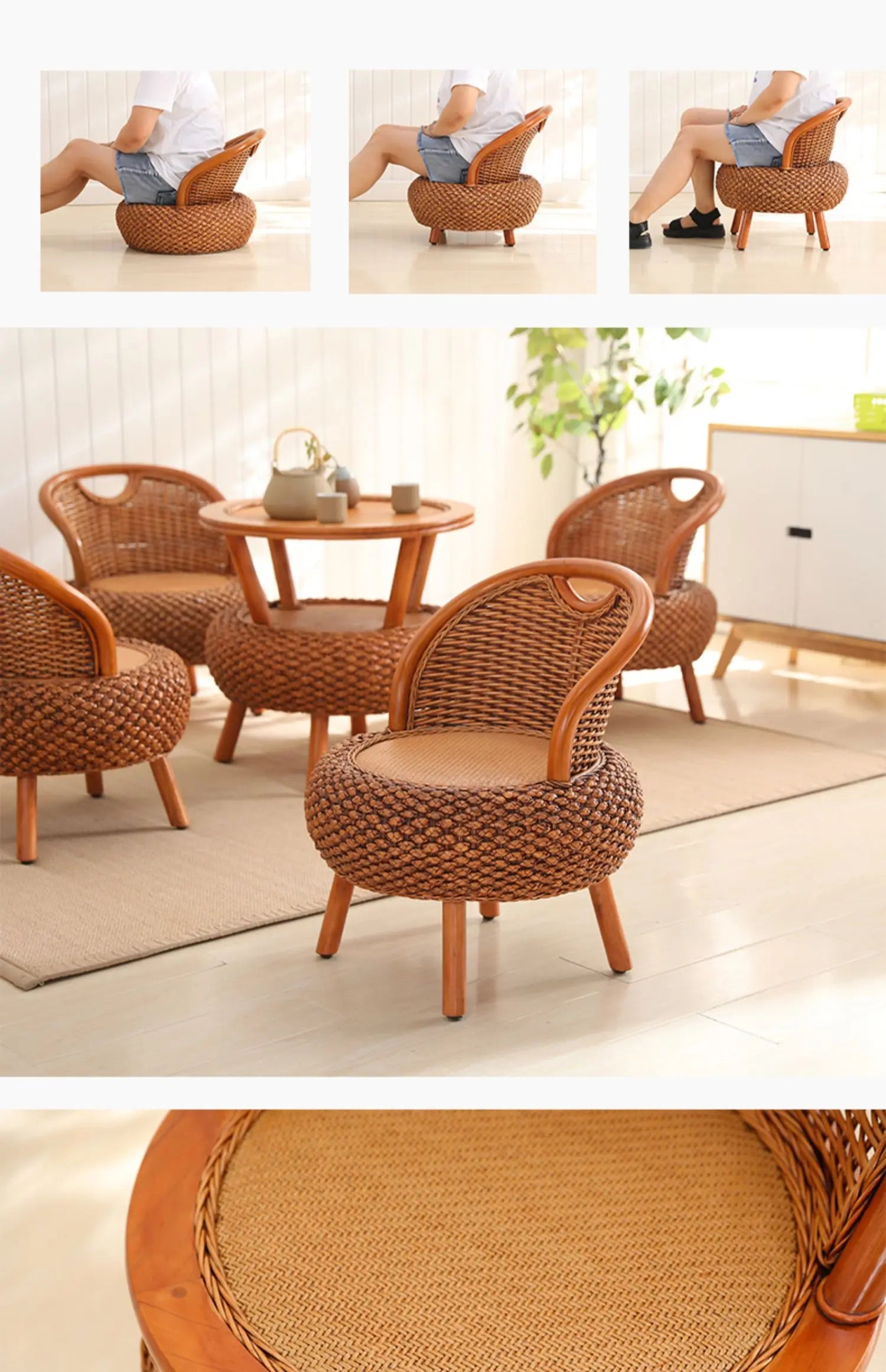 Nordic Rattan Chairs Girl Gaming Computer Occasional Balcony Throne Relax Living Room Chairs Reading Sillones Library Furniture