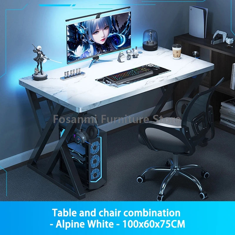 Compact Office Desk and Chair Set Computer Ergonomic Mesh Chair Table for Gaming Writing Modern Home Furniture Desks Chairs Sets
