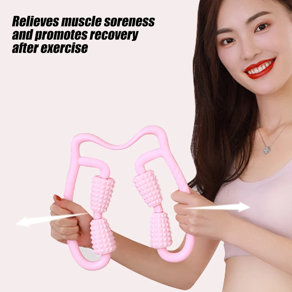 Muscle Massage Roller for Deep Tissue 360° Manual Dual Angle Foam Massager Roller for Legs Neck Arm Waist Muscle Roller Massager