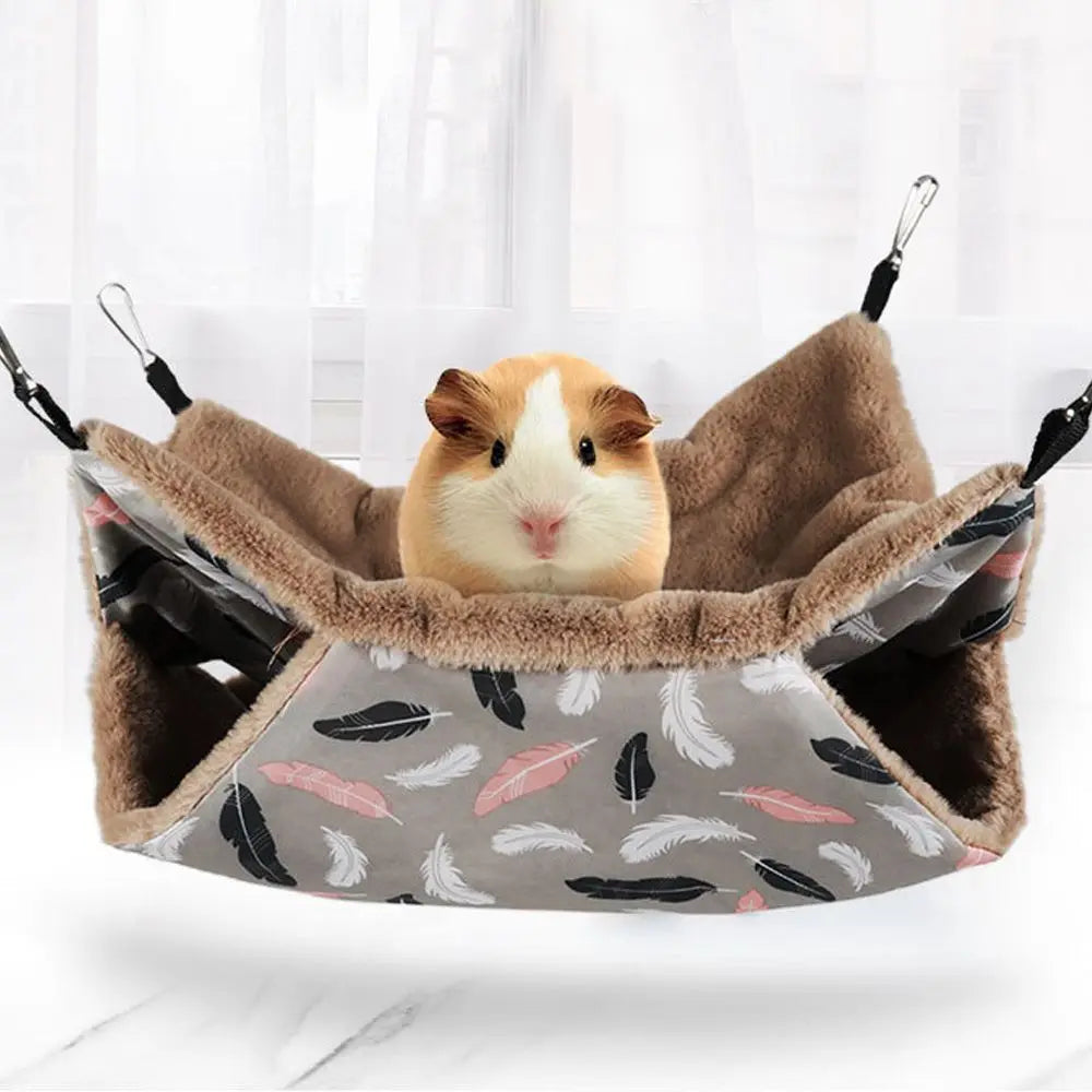 Warm Plush Hamster Hammock Small Animal Double-layer Thicken Sleeping Bag Nest Pets Rat Squirrel Hanging Cage House